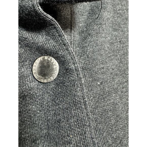 Lauren Ralph Lauren Women's LG Gray Cotton/Poly Knit Jacket Snap Front Pockets - Picture 4 of 7
